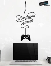 Hardcore Gamer Wall Decal Sticker. Perfect for Xbox / Playstation Gamer #6098