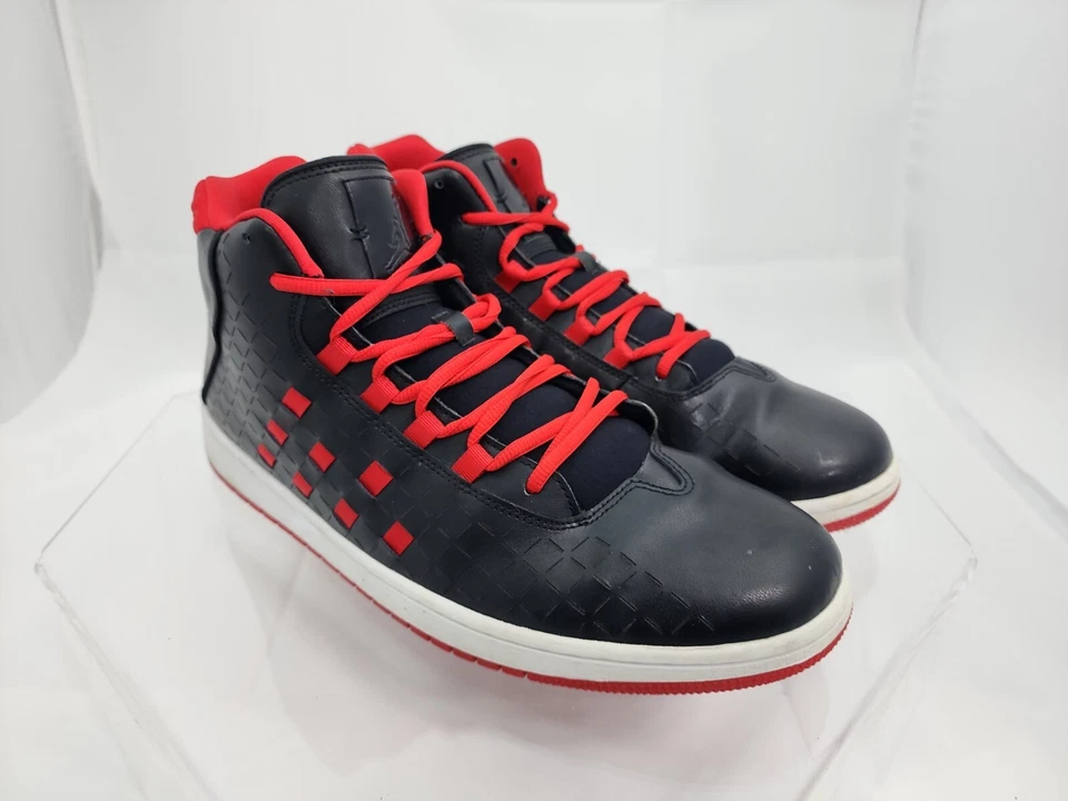 Jordan Illusion Negro Rojo Universitario Hombres 14 Zapatillas de Cuero Tejido 705141 001 Foto 4 de 4