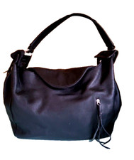 Tolle Rialto Damen Tasche Beuteltasche Leder Schwarz Groß