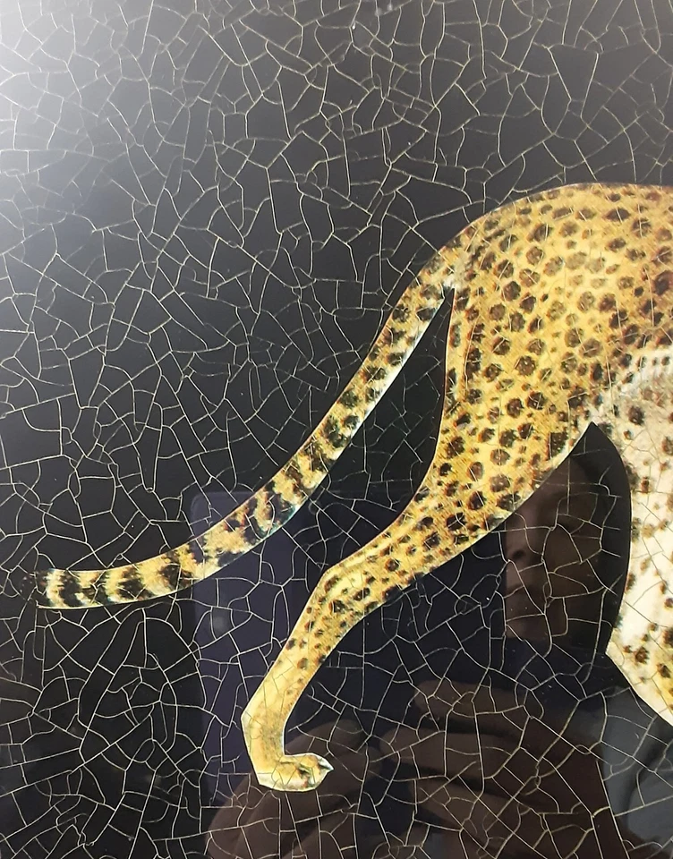 Mantel individual de vidrio de safari africano que representa al guepardo al acecho - 15" x 11" Foto 3 de 4