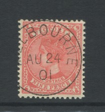 VICTORIA  1901 9D ROSE CARMINE  C.T.O FULL POSTMARK WITH GUM. VERY FINE.