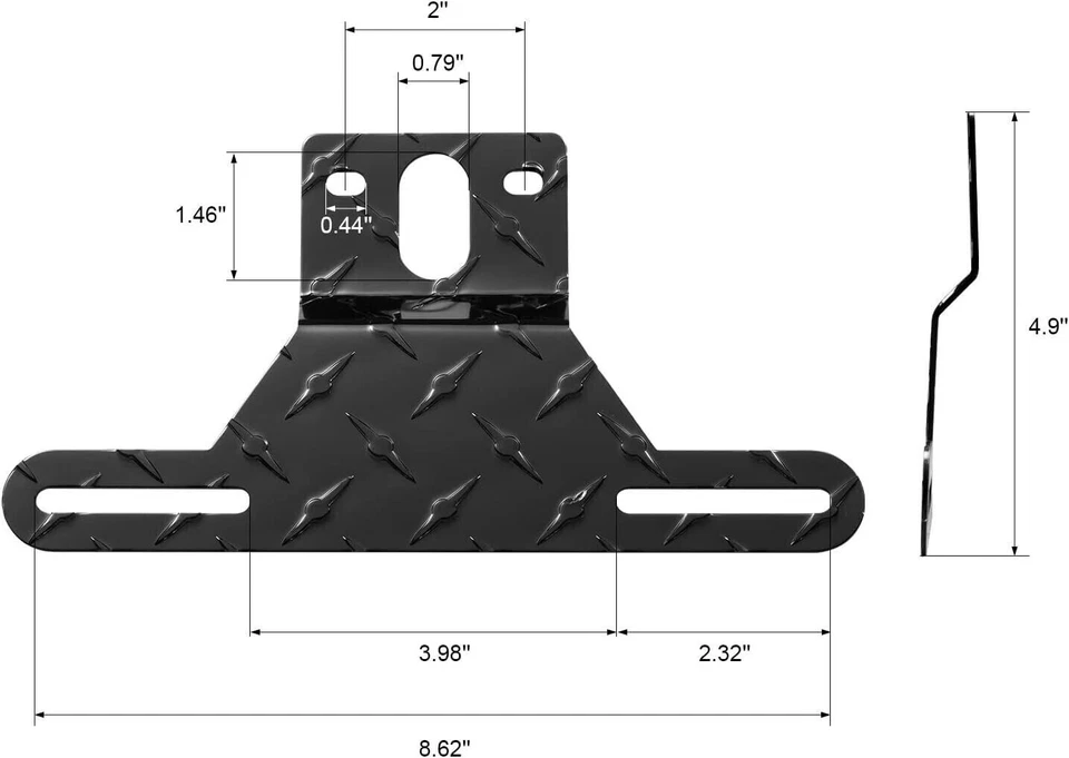 Aluminum License Number Plate Light Mount Bracket Holder For Car Trailer Truck - image 2 of 4