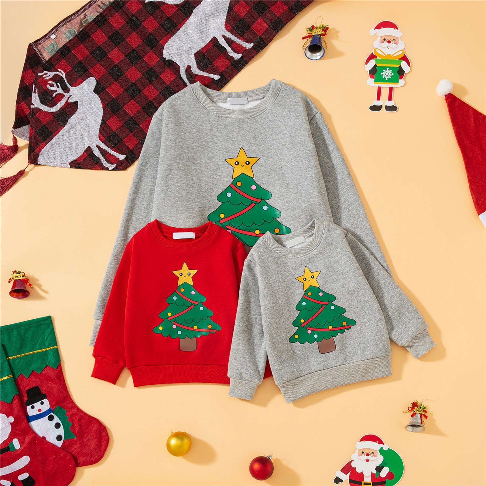 Christmas Family Matching Sweater Autumn Winter Warm Long Sleeve Sweatshirt Tops eBay