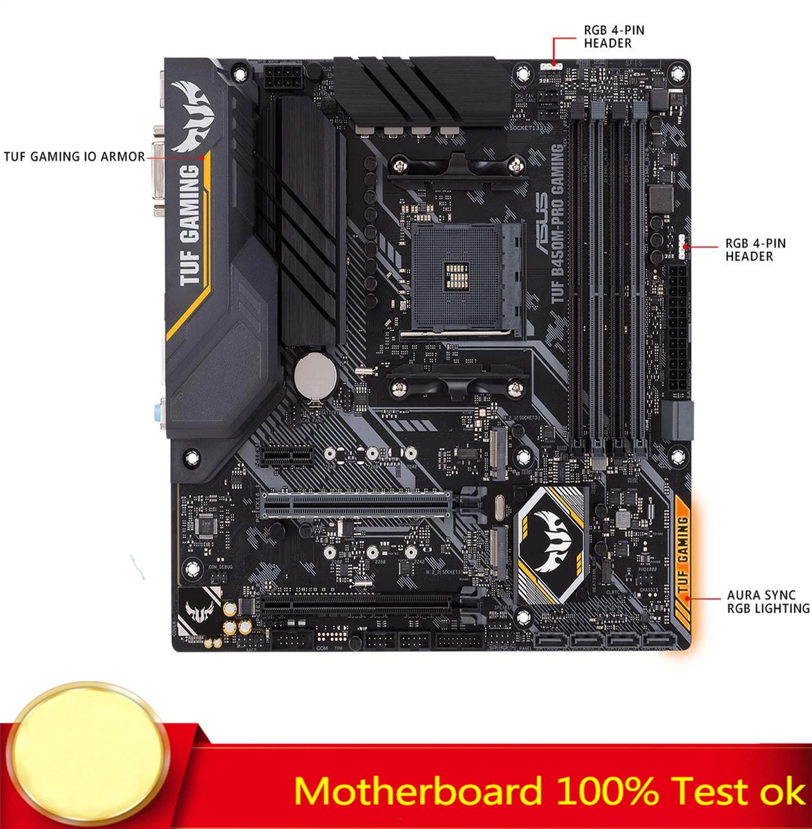 FOR ASUS TUF B450M Pro Gaming Motherboard Support 3600X 3700X AM4 100 Test Work