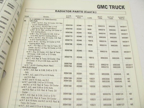 Acdelco 4A-1990 Complete Radiators Cores And Parts Guide 1990 54 Pages - Foto 4 di 9
