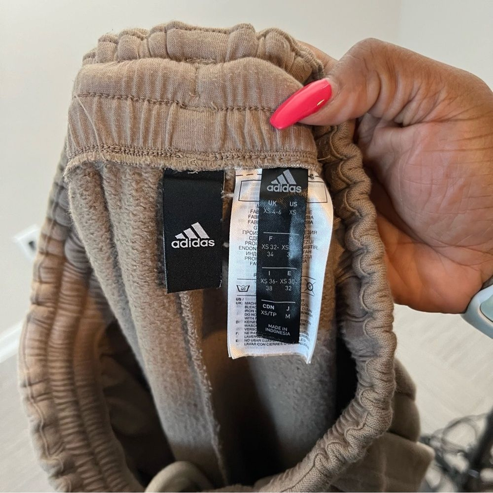 Adidas Women Cargo Sweatpants XS Brown Essentials Fleece Pull On Gorpcore thumbnail 9