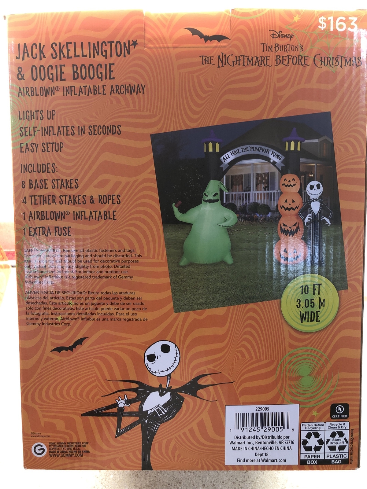 NEW 10ft Jack Skellington & Oogie Boogie Halloween Inflatable 10