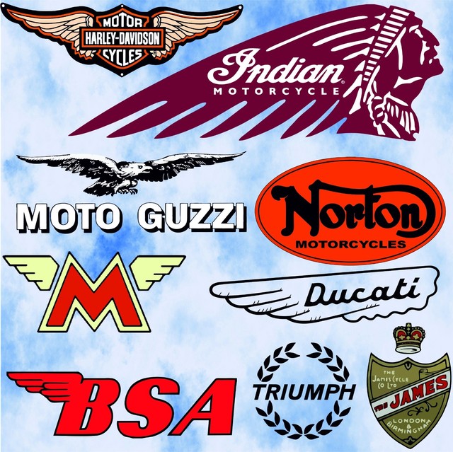 Vintage Classic Motorcycle Decals Indian BSA Norton James motorcycle