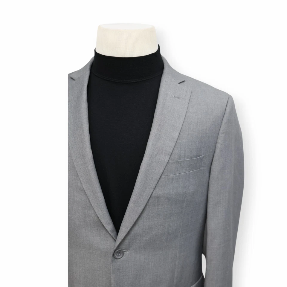 GIORGIO FIORELLI Hombre Gris Sólido Slim Fit Abrigo Deportivo Traje Chaqueta Blazer 42 L Foto 3 de 4