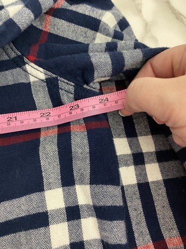George Flannel Shirt Men's Sz XL Button Up Red Blue Plaid Hipster Casual Hip Hop - Picture 6 of 9