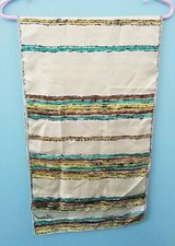 Vintage Burmel Green and Browns Striped Silk Scarf