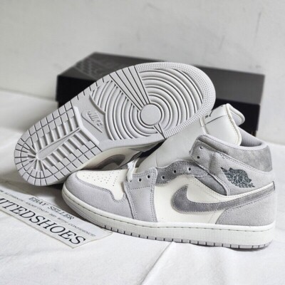 2024 Nike Air Jordan 1 Mid Neutral Grey Sail Smoke Grey FQ7720-002
