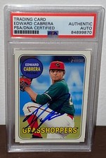 Edward Cabrera Signed Autographed 2018 Topps Heritage Minors Card PSA