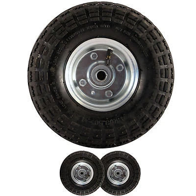 2 x 10" PNEUMATIC SACK TRUCK TROLLEY WHEEL BARROW TYRE TYRES WHEELS 4.10/3.5-4.0