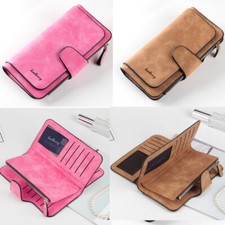 NUEVO Mujeres Dama Cuero Suave Cartera Portatarjetas Teléfono Largo Bolso sin asas Cartera US STOCK