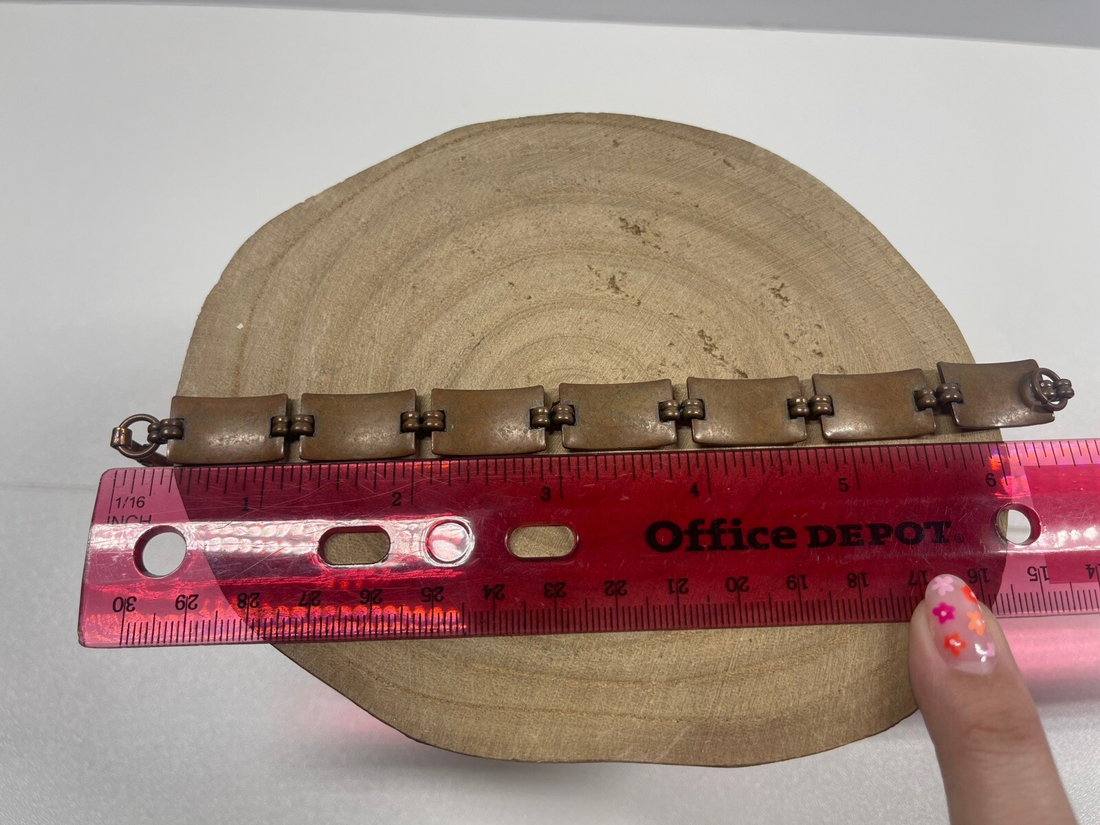 Vintage Solid Native American Copper Bracelet - image 9