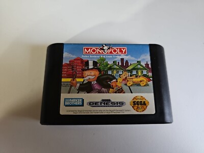 Monopoly Sega Genesis Game Cartridge With Cardboard Case and