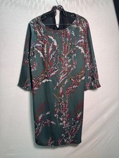 Iwie Floral Print 3/4 Sleeve Tie-Back Dress Size L