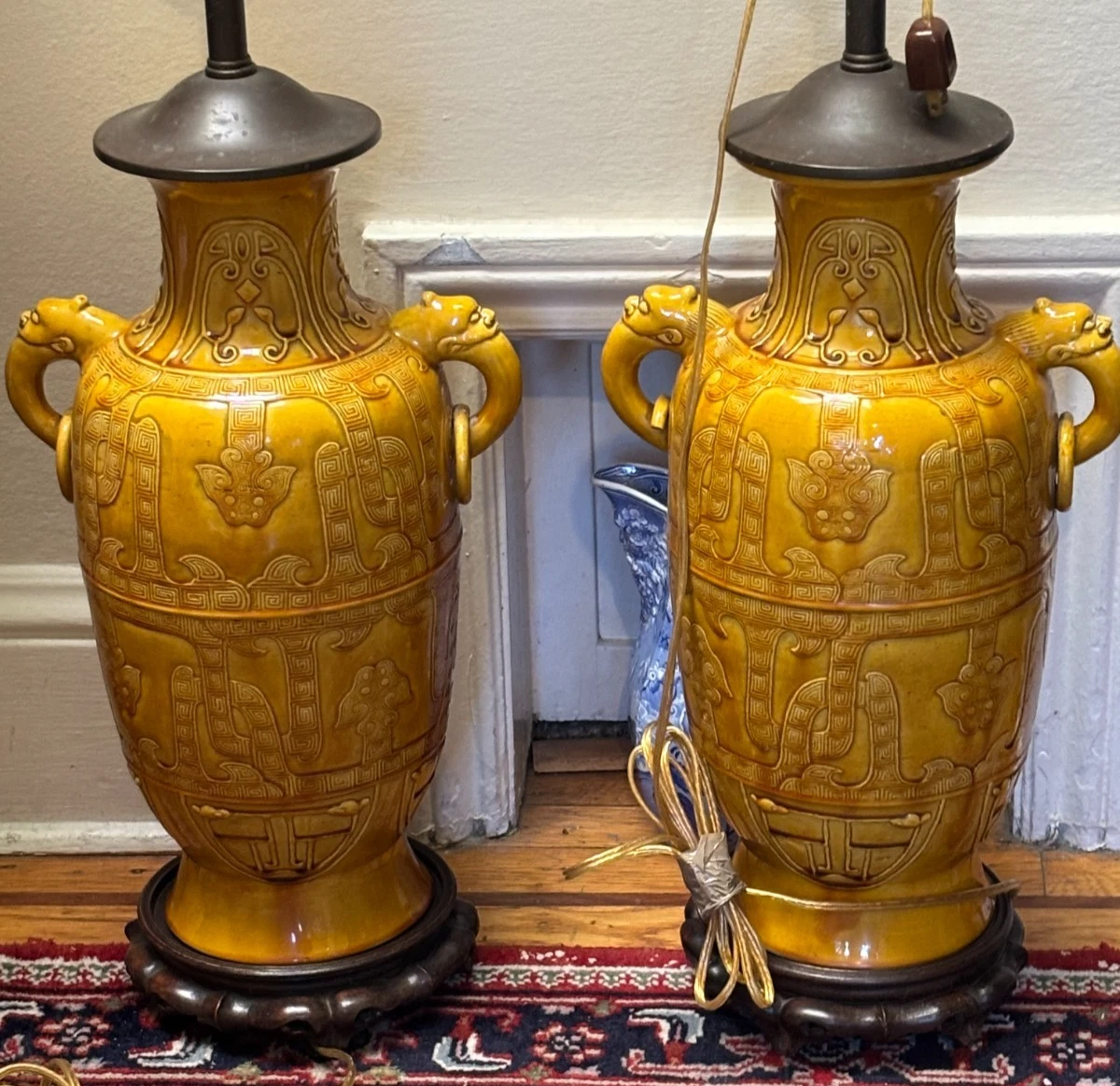 黄色中国古董花瓶| eBay