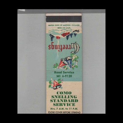 Matchbook Cover Como Snelling Standard Service