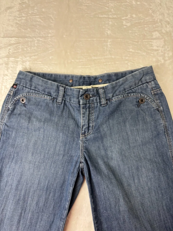 Pantalones de mezclilla vintage Y2K Ralph Lauren Polo Jeans Co para mujer 8 piernas anchas acampanadas Foto 3 de 4