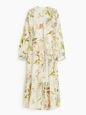 H&M Floral Button-Front Maxi Dress in Cream w...