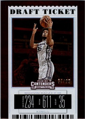 2019-20 Contenders Draft Variations Draft Ticket 41 Marvin Bagley III /99 BSK