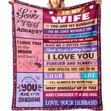 Best Wife Birthday Gift Ideas: Romantic I Love You Sherpa Blanket For Her