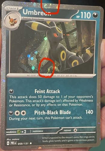✨2 FULL SWIRL 🌀 Umbreon 59/131 Prismatic Evolutions Promo Cosmos Holo ✨