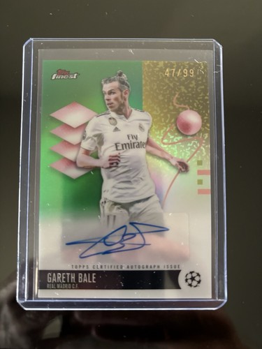 2025-26 Topps Finest UEFA Club Competitions Gareth Bale Auto /99 Neon Green