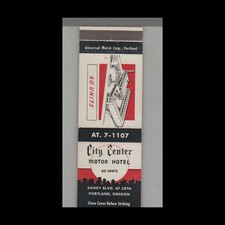 Matchcover - City Center Motor Hotel Portland, OR