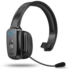Bluetooth Headset, 60hrs Noise Canceling V5.2 Over Head Headphones, Single Ea...