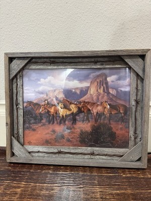 Jack Sorenson Wild Horses Framed Western Art Print Rustic Barnwood Custom Frame