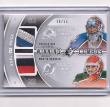 2011-12 UD SPX Winning Combos Patches Patrick Roy Martin Brodeur /15 Avs Devils
