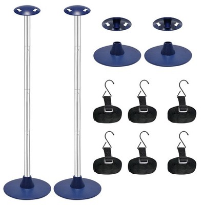 GOOSO 2 Pack Boat Cover Support Poles Height Adjustable 6 Black Straps