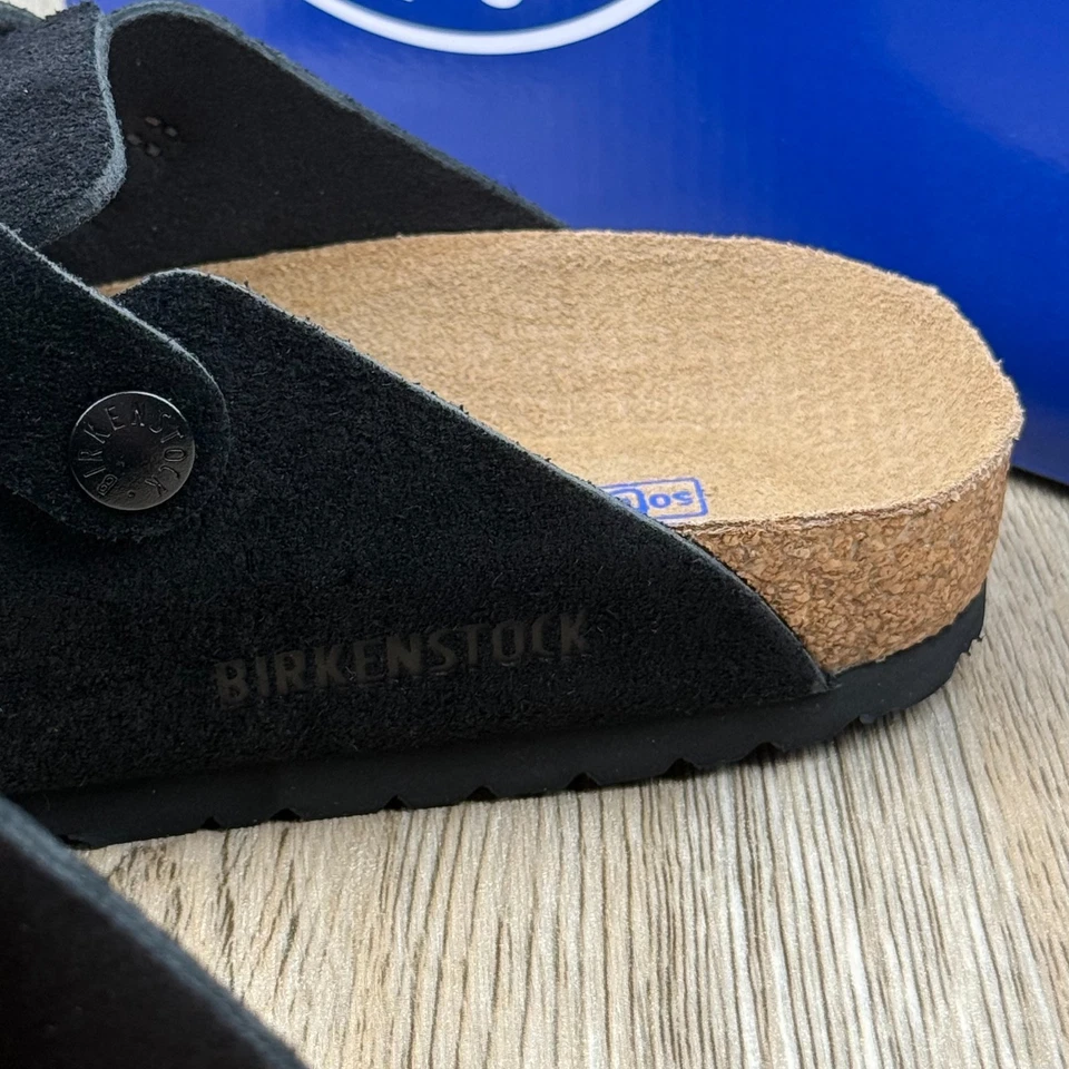 Birkenstock Boston Soft Footbed Suede Leather Clog - Black  0660471/0660473 - Image 4 of 4