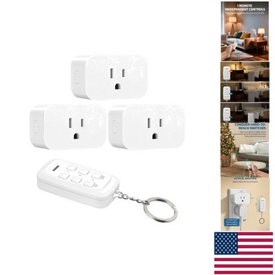 Compact Remote Control Outlet for Instant Appliance Access - 3 Outlets Included