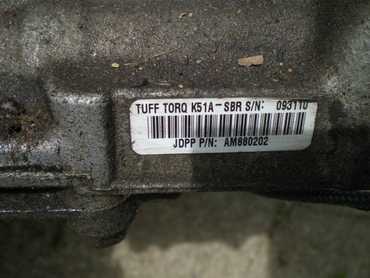 John Deere Sabre Transaxle Transmission K51A Tuff Torq AM880202