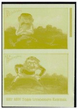 Tobin Baseball Reproduction Card. Yellow Back Printing Plate- Washington