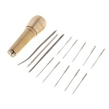 14pcs/set Leathercraft Copper Handle Stitching Awl Set Hand