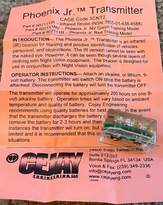 New In The Bag Phoenix Jr. Infrared Beacon IR Transmitter Signal Lights
