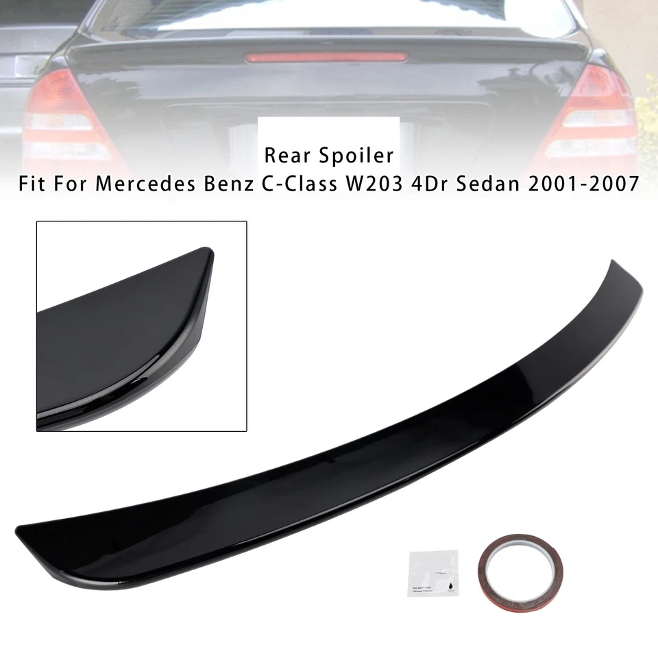 Gloss Black Rear Spoiler For Mercedes-Benz C-Class W203 01-07 Sedan 2002 2006 Foto 2 de 4