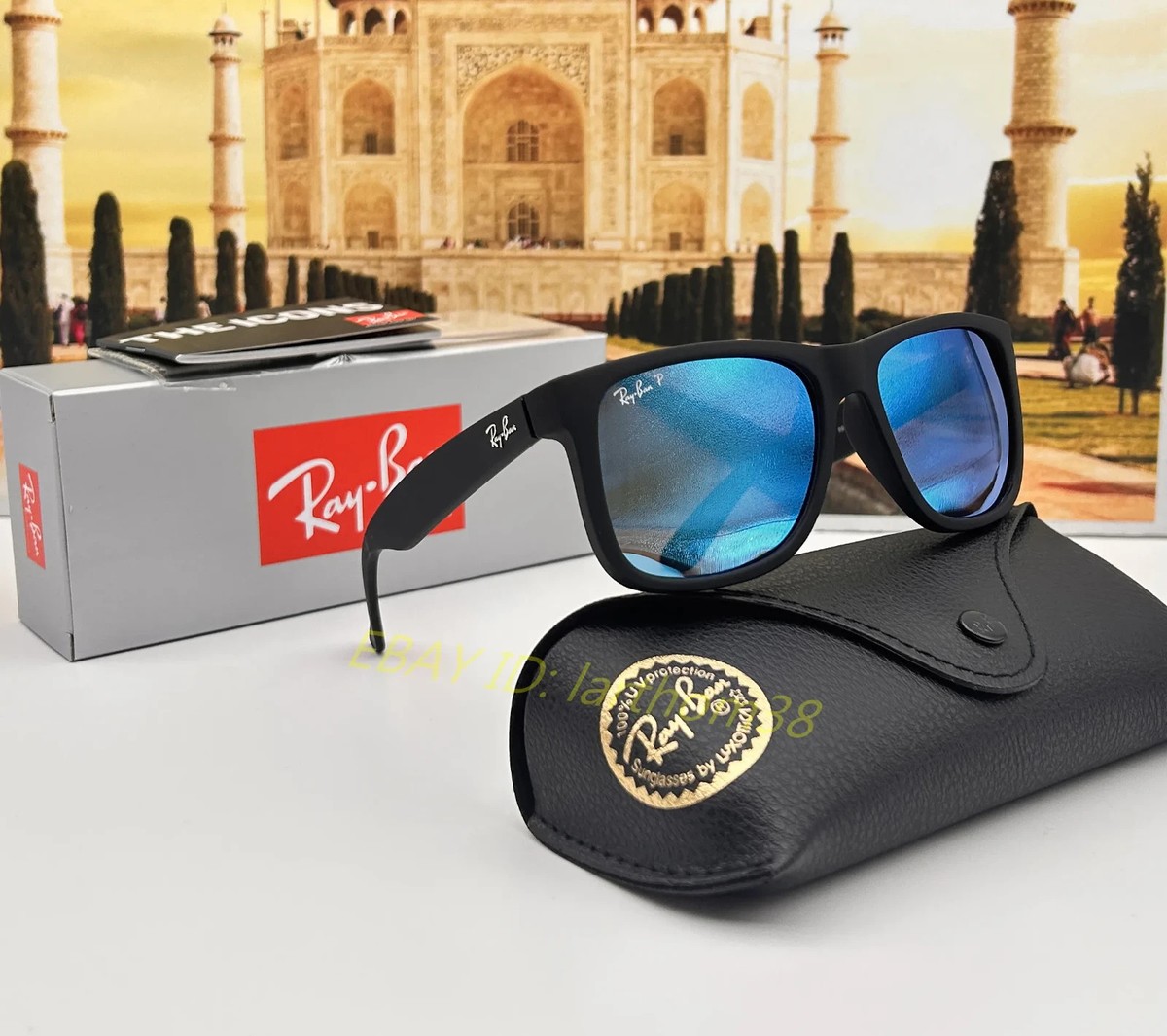 Ray-Ban Justin RB4165 Polarized Sunglasses Men 54mm UV400 Blue