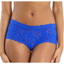 HANKY PANKY SIZE XSMALL LACE SIGNATURE BOY SHORT PANTY SAPPHIRE BLUE NWT