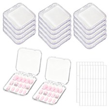 14Pcs Press On Nail Packaging Case with 60Pcs 2.95 x x 0.6 Inch, Clear
