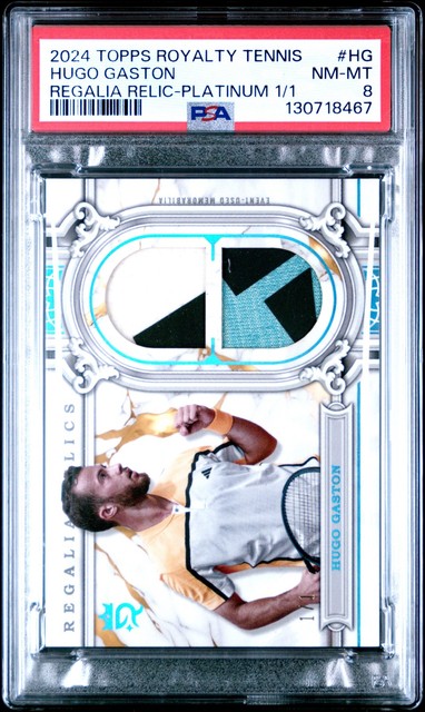 2024 Topps Royalty Tennis Regalia Relics Platinum 1/1 #HG Hugo Gaston 1/1 PSA 8