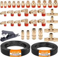 32 Pcs Brass Dot Air Line Fittings With 50 Ft 14 And 32.8 Ft 38 Dot Air Line 32 Pcs Brass Dot Air Line Fittings With 50 Ft 14 And 32.8 Ft 38 Dot Air Line