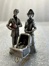 Hudson Pewter Villagers 3pc~#4833 Reverend Dillman & #4834 Mrs Dillman & Amanda.