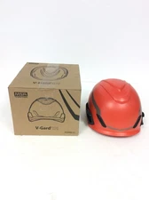 NEW MSA V-Gard H1 Orange Adjustable Protective Helmet With Chinstrap, FREE SHIP