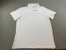 All in Motion Performance Golf Textured Polo Shirt Mens L White Stretch Comfort